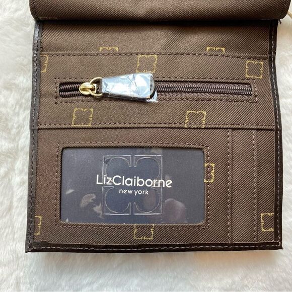 Liz Claiborne New With Tags Brown Leather Crossbody Purse - Picture 7 of 15